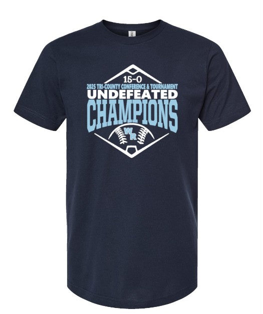 West Rowan Middle School Baseball Championship Shirt - Tultex Short Sleeve