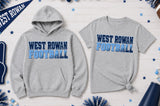 West Rowan Football - You Choose The Shirt Style - Shirt Color is Gray