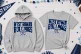 West Rowan Bulldogs - You Choose The Shirt Style - Shirt Color is Gray