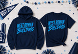 West Rowan Bulldogs - You Choose The Shirt Style - Shirt Color is Navy