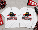 Cool Spring Elementary Hawks - You Choose The Shirt Style - Shirt Color Is White