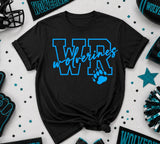 Wolverines Football & Cheerleading  - You Choose the Shirt Style - Shirt Color is Black