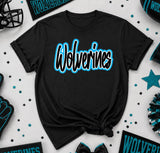 Wolverines Football & Cheerleading  - You Choose the Shirt Style - Shirt Color is Black