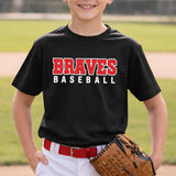 Woodland Heights Baseball - You Choose The Shirt Style - Shirt Color Is Black