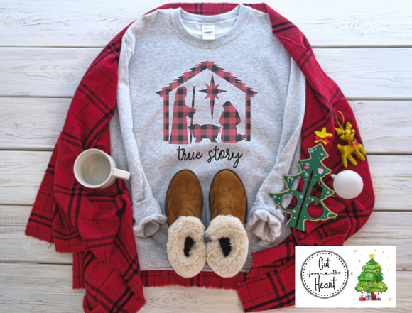 True Story Buffalo Plaid Graphic Tee ~ Offered In Short Sleeve, Long Sleeve Or Sweatshirt