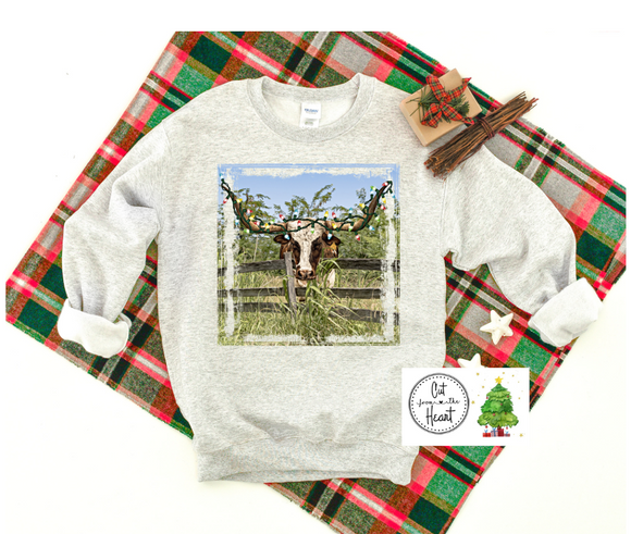 Longhorn Christmas Cow Shirt