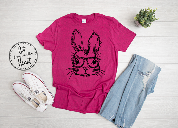Bunny With Leopard Glasses Graphic Tee