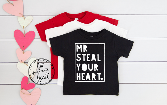 Toddler Youth Boys Valentine Shirt, Boys Valentine Outfit, Mr Steal Your Heart, Kids Valentines Day Shirt, Cute Valentines Day Outfit