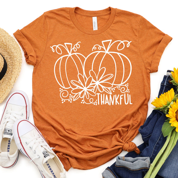 Thankful Pumpkin Graphic ~ Available In Short Sleeve, Long Sleeve or Sweatshirt