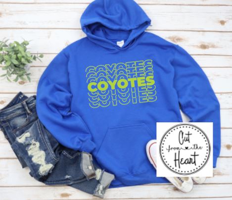 Coddle Creek Coyotes Retro Logo Hooded Sweatshirt