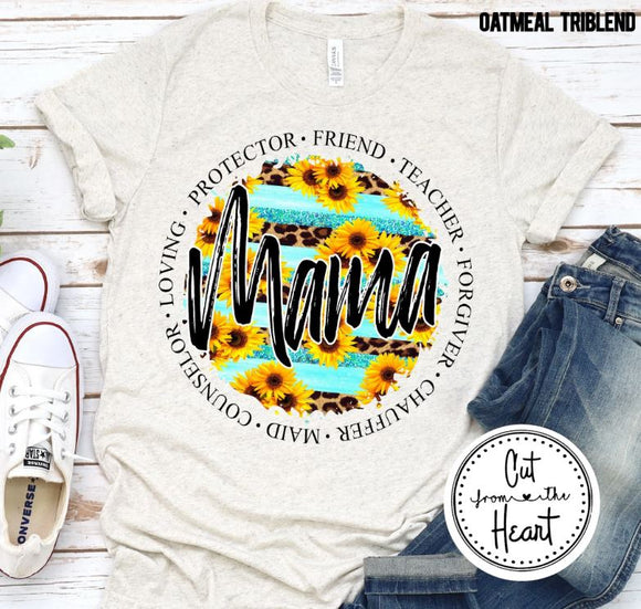 Mama Sunflower Full Color T-shirt