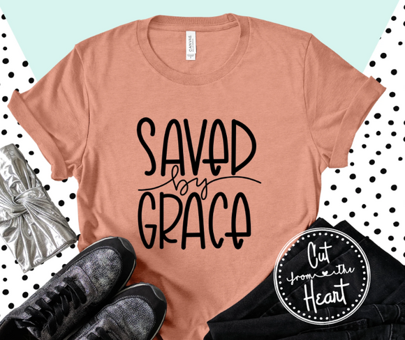 Saved By Grace ~ Unisex T-shirt, Long Sleeve T-shirt or Sweatshirt