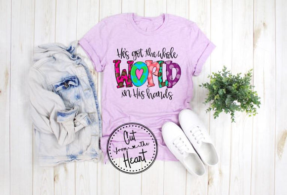 He's Got The Whole World In His Hands, Religious Gift, Christian Gift,  Inspirational Gift, Gift For Mom, Gift For Grandma, Shirt For Her