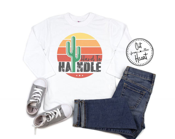 Hard To Handle Shirt, Kids Western Shirt, Kids Cactus Shirt, Girls Cowgirl Rodeo Shirt, Boys Cowboy Western Shirt, Western Kids Shirt, Rodeo