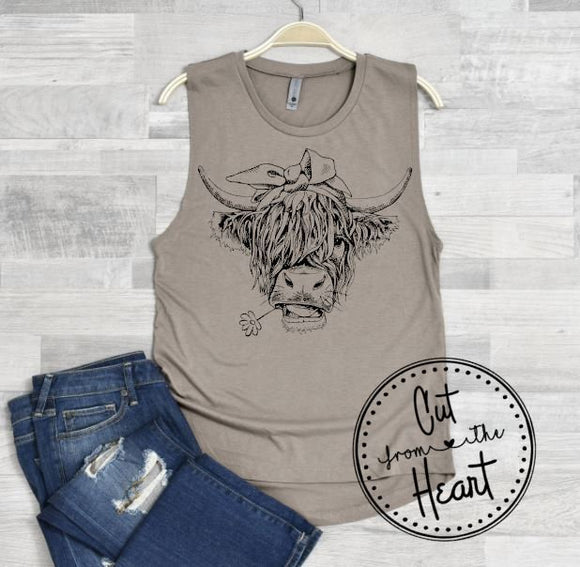 Cow Shirt or Tank Top, Cow Shirt For Mom, Highland Cow Shirt, Cow Gifts For Her, Heifer Shirt, Farm T-shirt, Ranch Tee, Farmer, Cowgirl