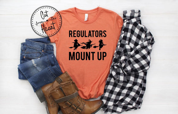 Regulators Mount Up Funny Halloween Shirt, Halloween Witch Shirt, Ladies Halloween Fall T-shirt, Halloween Fall Graphic Tee, Witch Outfit
